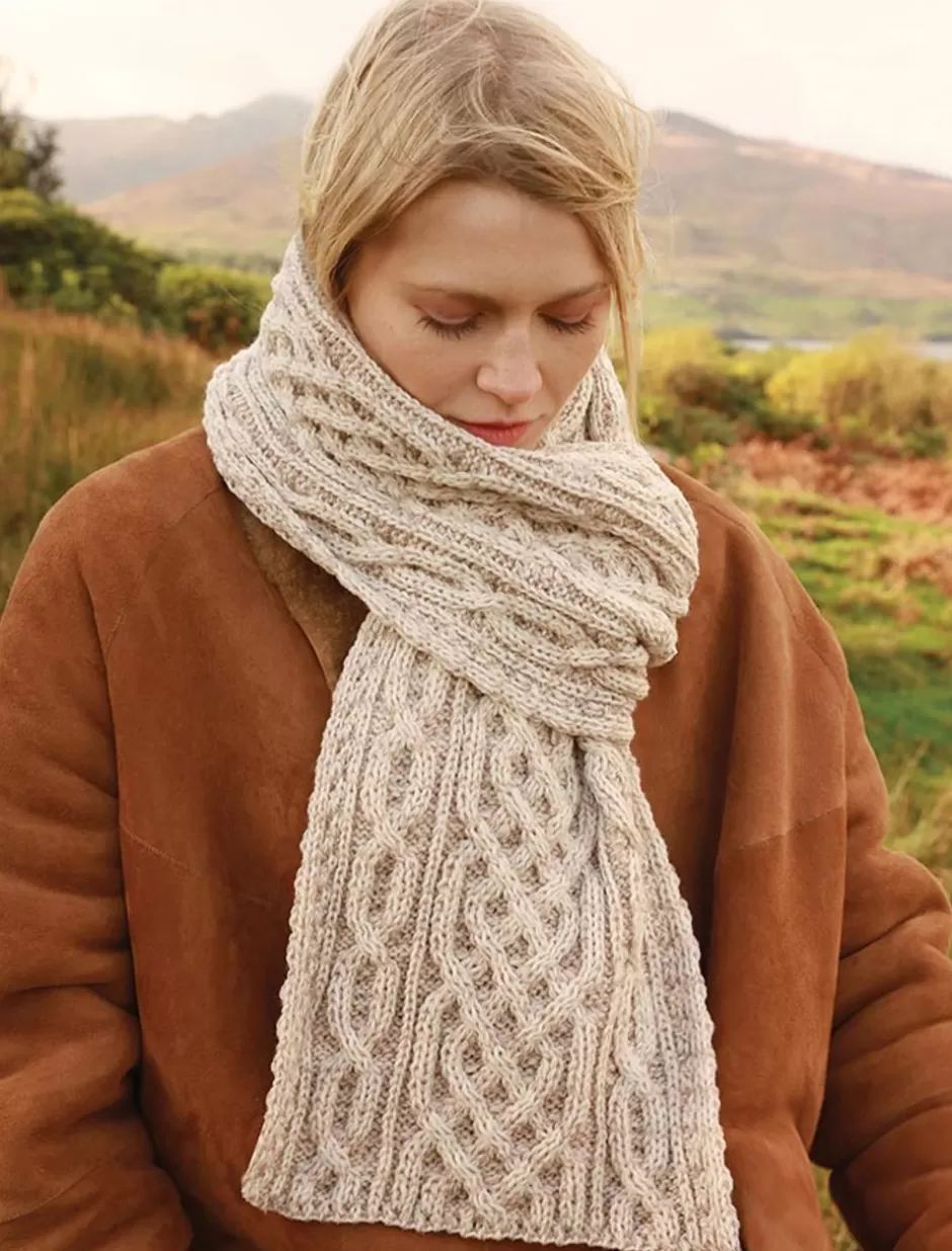 Knitted Wool Scarves<Glenaran Aran Plated Scarf