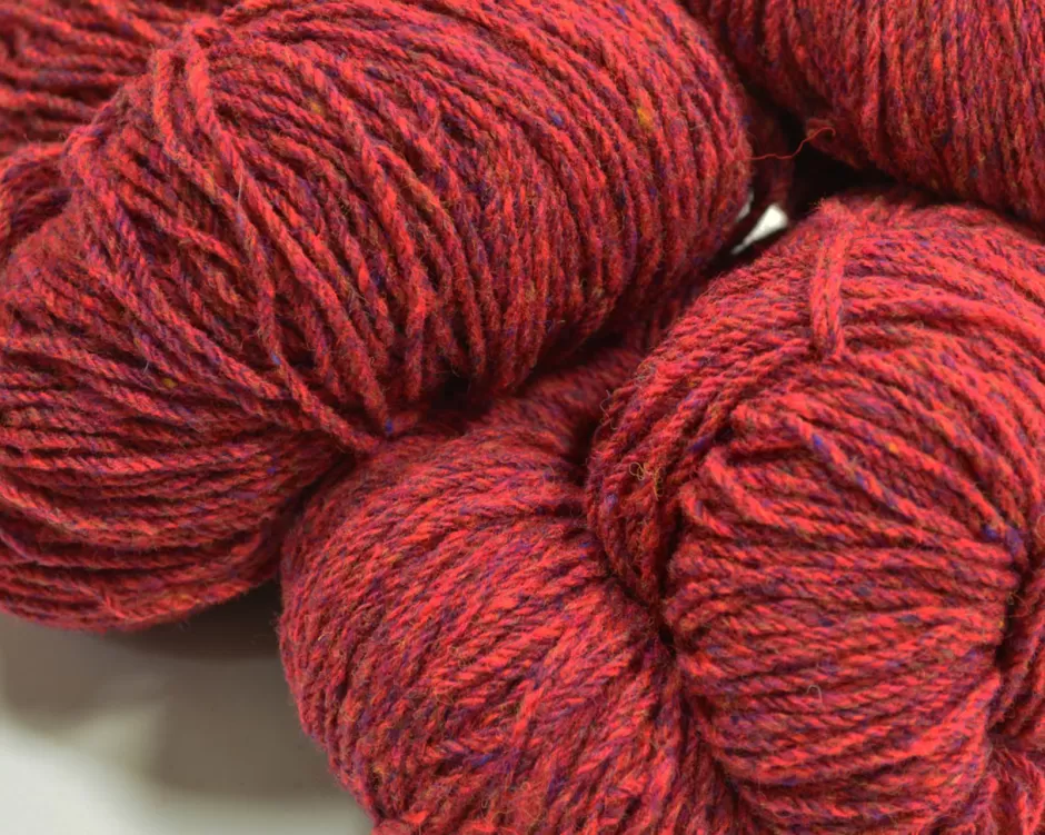 Aran Wool<Glenaran Aran Wool Knitting Hanks - Raspberry Fleck