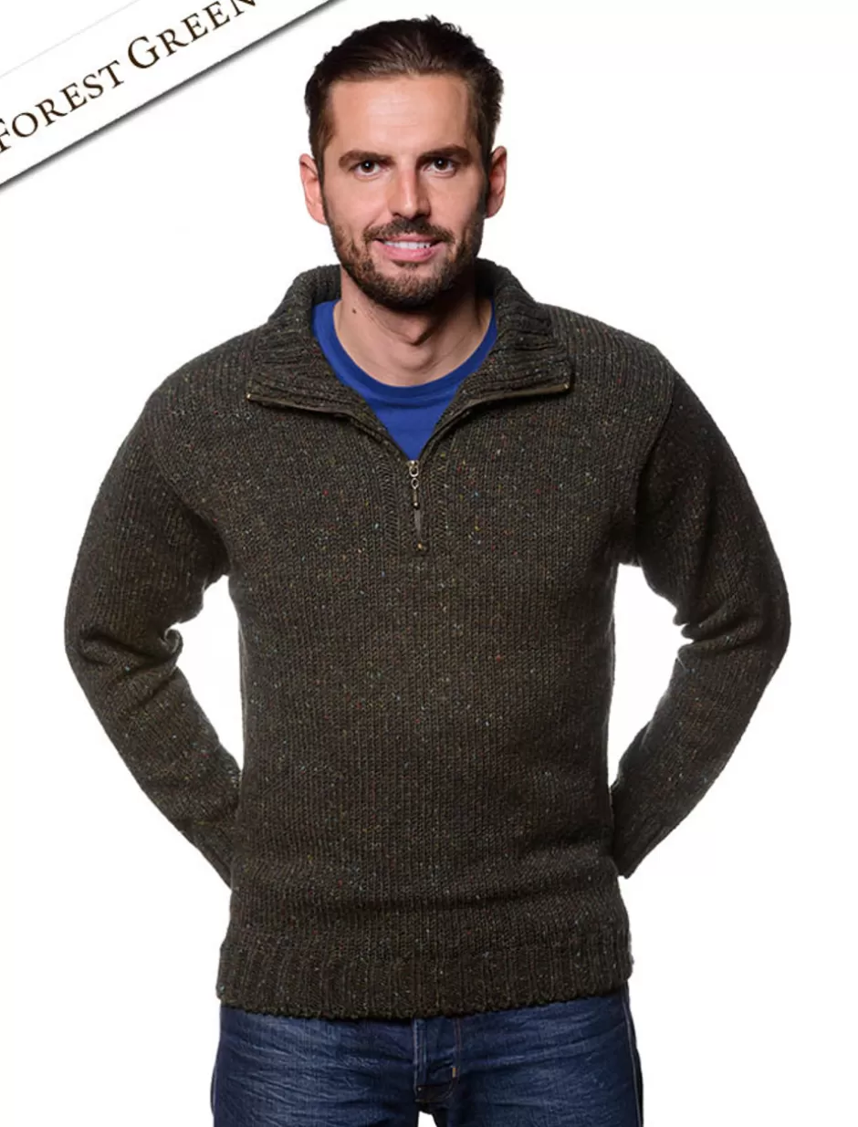 Sweaters<Glenaran Donegal Tweed Half Zip Sweater