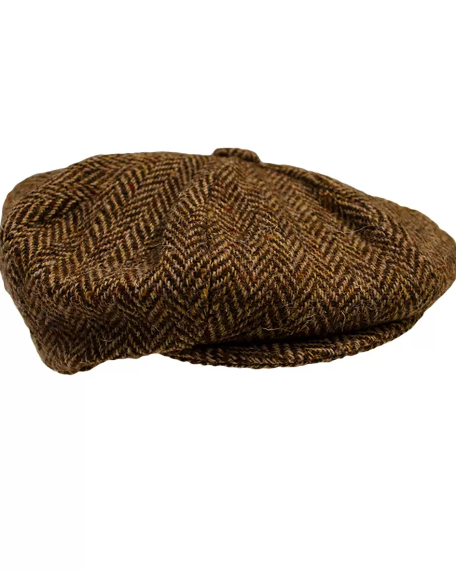 Irish Flat Caps<Glenaran Donegal Tweed Mens Gatsby Cap - Brown