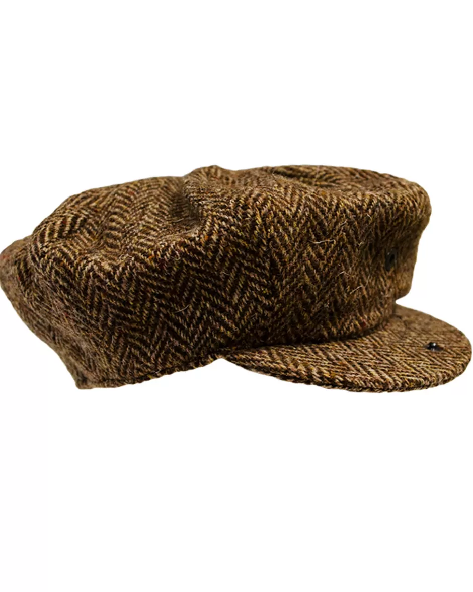 Irish Flat Caps<Glenaran Donegal Tweed Mens Gatsby Cap - Brown