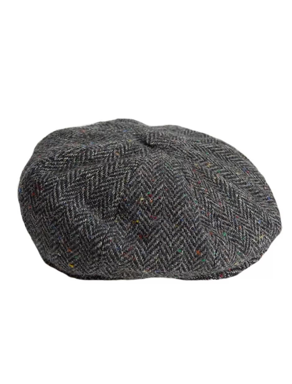 Irish Flat Caps<Glenaran Donegal Tweed Mens Gatsby Cap - Charcoal