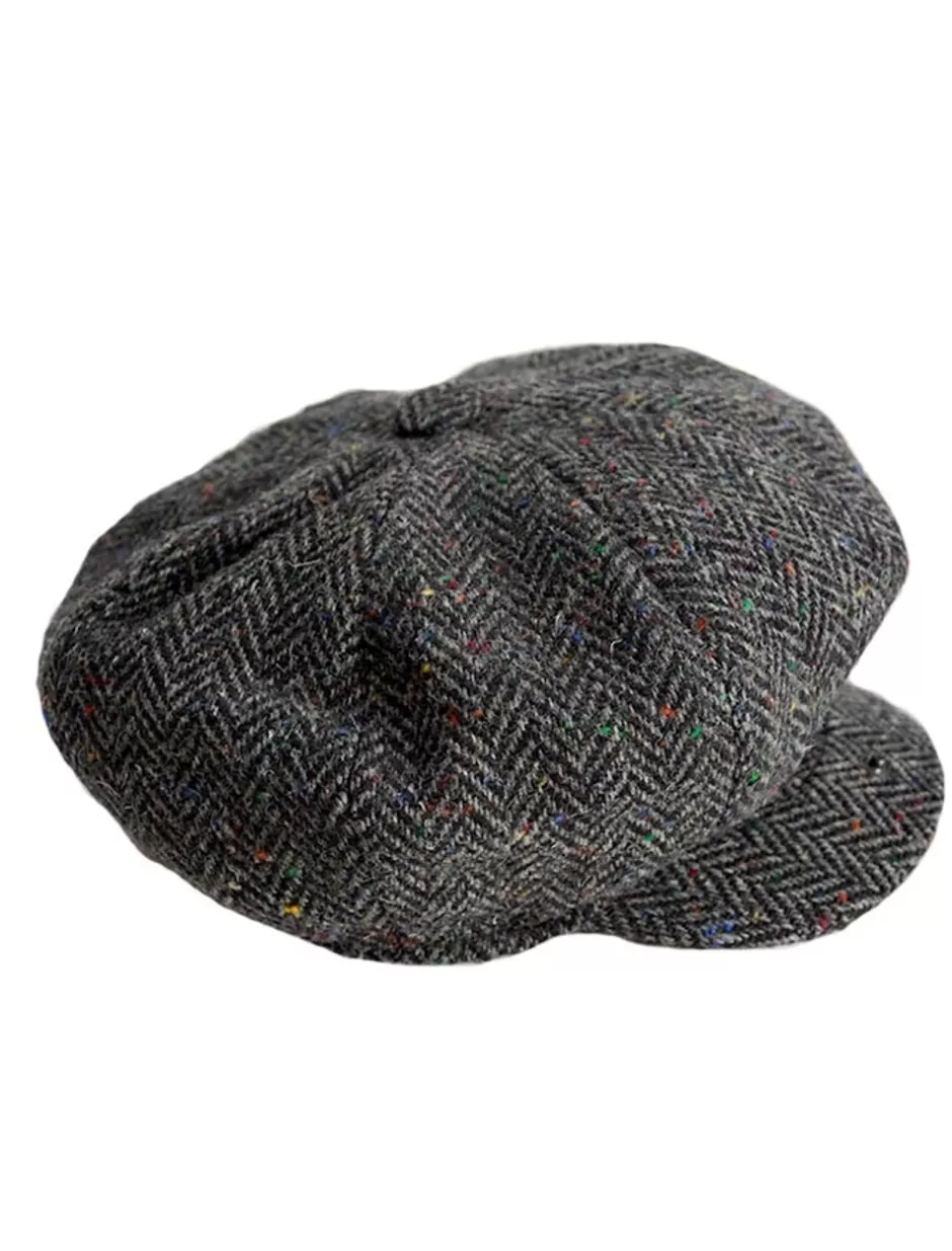 Irish Flat Caps<Glenaran Donegal Tweed Mens Gatsby Cap - Charcoal