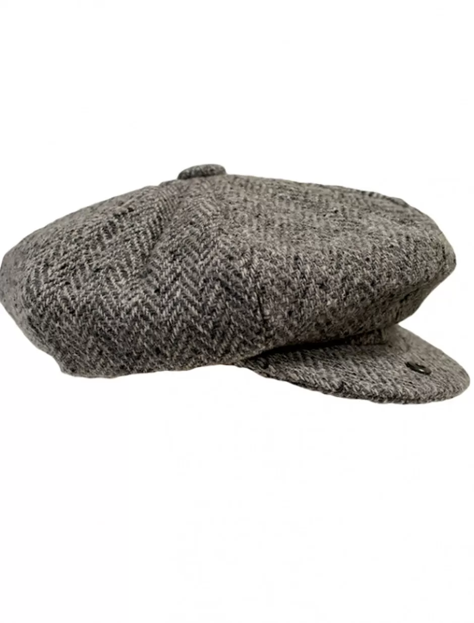 Irish Flat Caps<Glenaran Donegal Tweed Mens Gatsby Cap - Silver