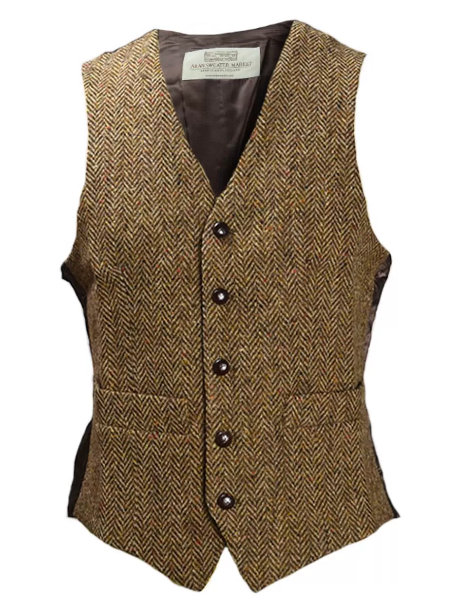 Grandfather Shirts And Waistcoats<Glenaran Donegal Tweed Waistcoat - Brown