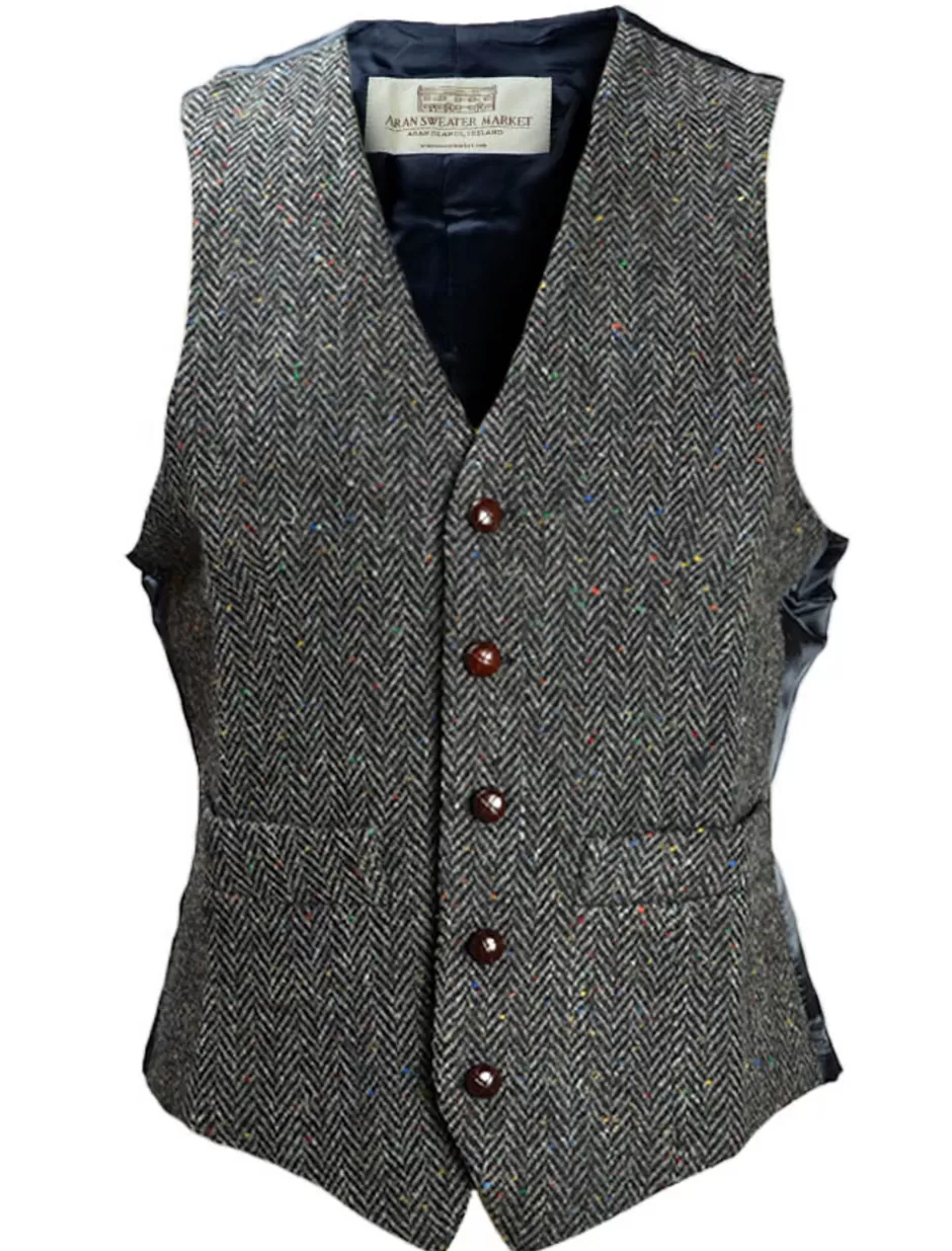 Grandfather Shirts And Waistcoats<Glenaran Donegal Tweed Waistcoat - Charcoal