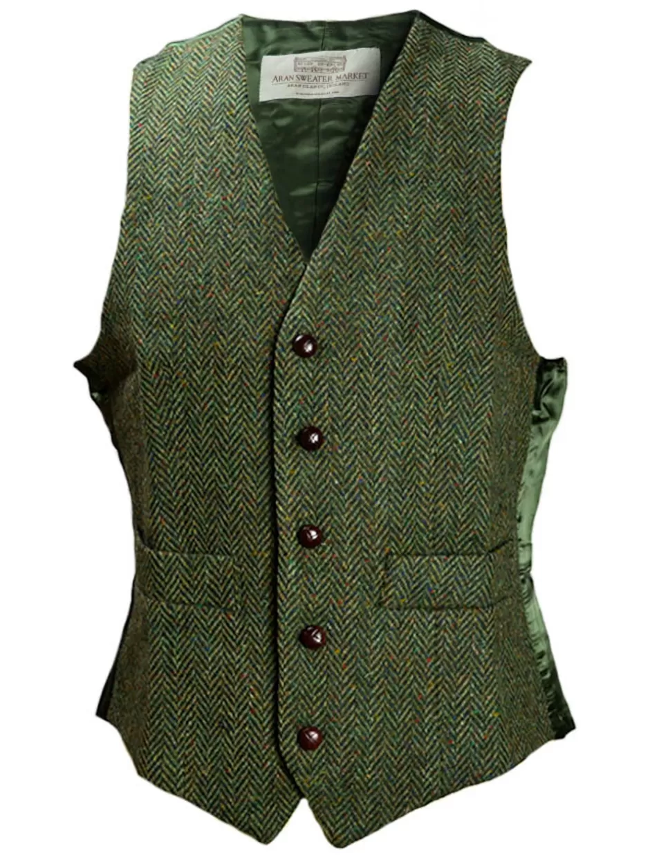 Grandfather Shirts And Waistcoats<Glenaran Donegal Tweed Waistcoat - Green