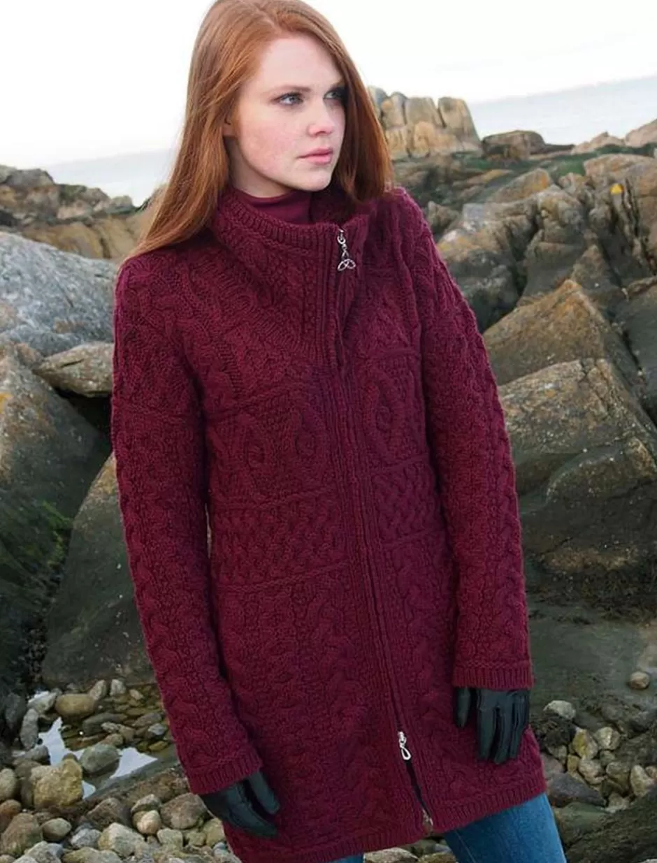 Cardigans, Jackets & Coatigans<Glenaran Double Collar Merino Aran Coat