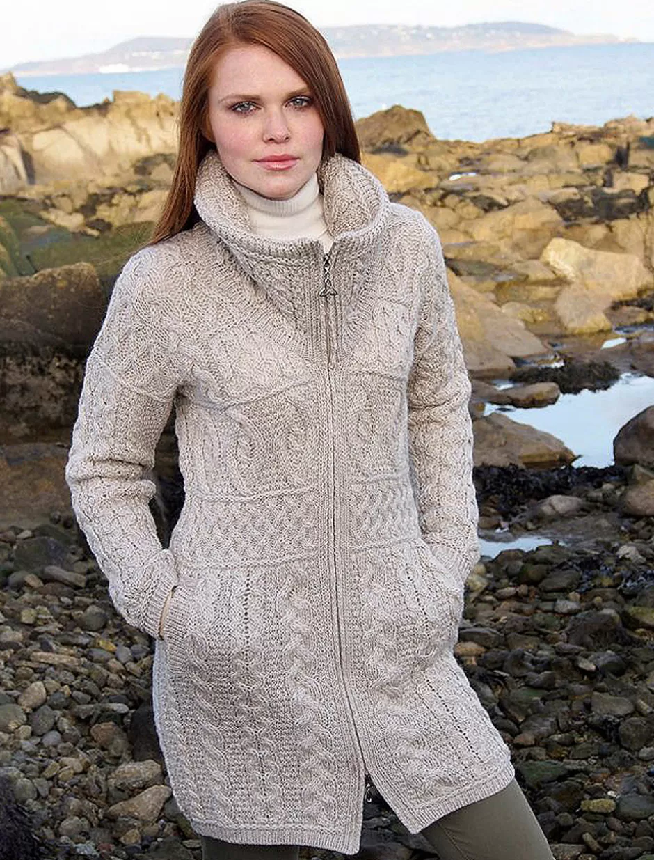 Cardigans, Jackets & Coatigans<Glenaran Double Collar Merino Aran Coat