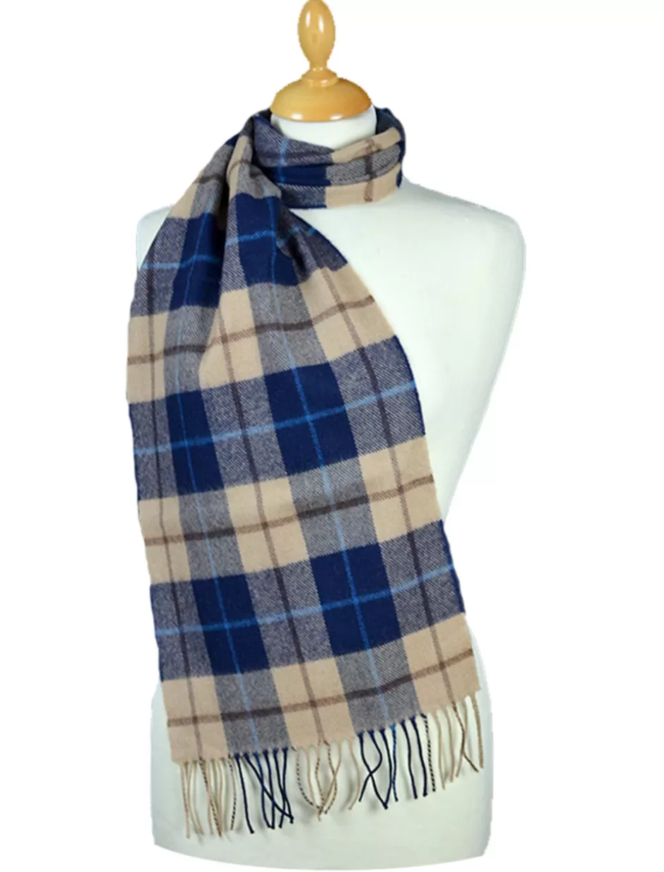 Plaid & Tartan Scarves | Plaid & Tartan Scarves<Glenaran Fine Merino Plaid Scarf - Beige Navy