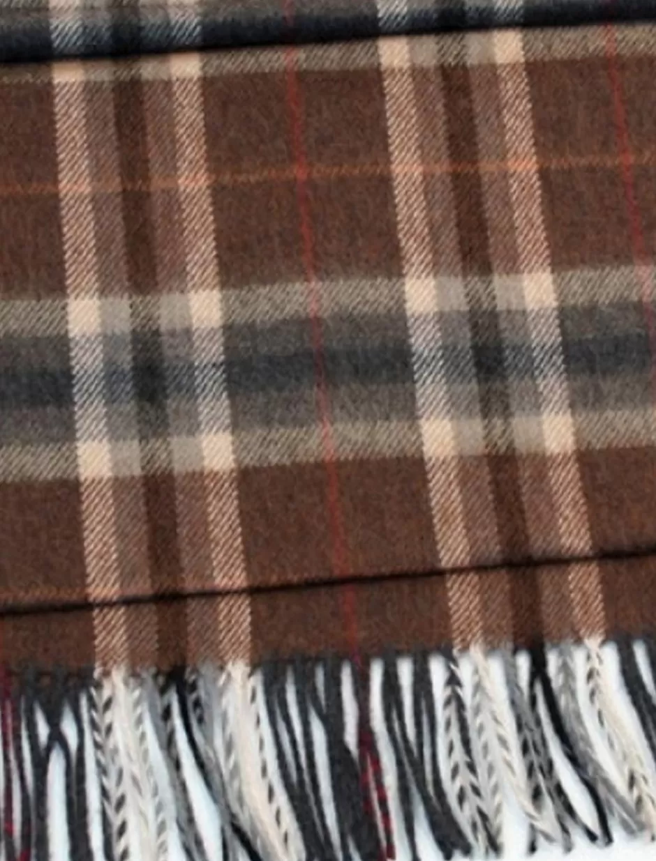 Plaid & Tartan Scarves | Plaid & Tartan Scarves<Glenaran Fine Merino Plaid Scarf - Brown Grey