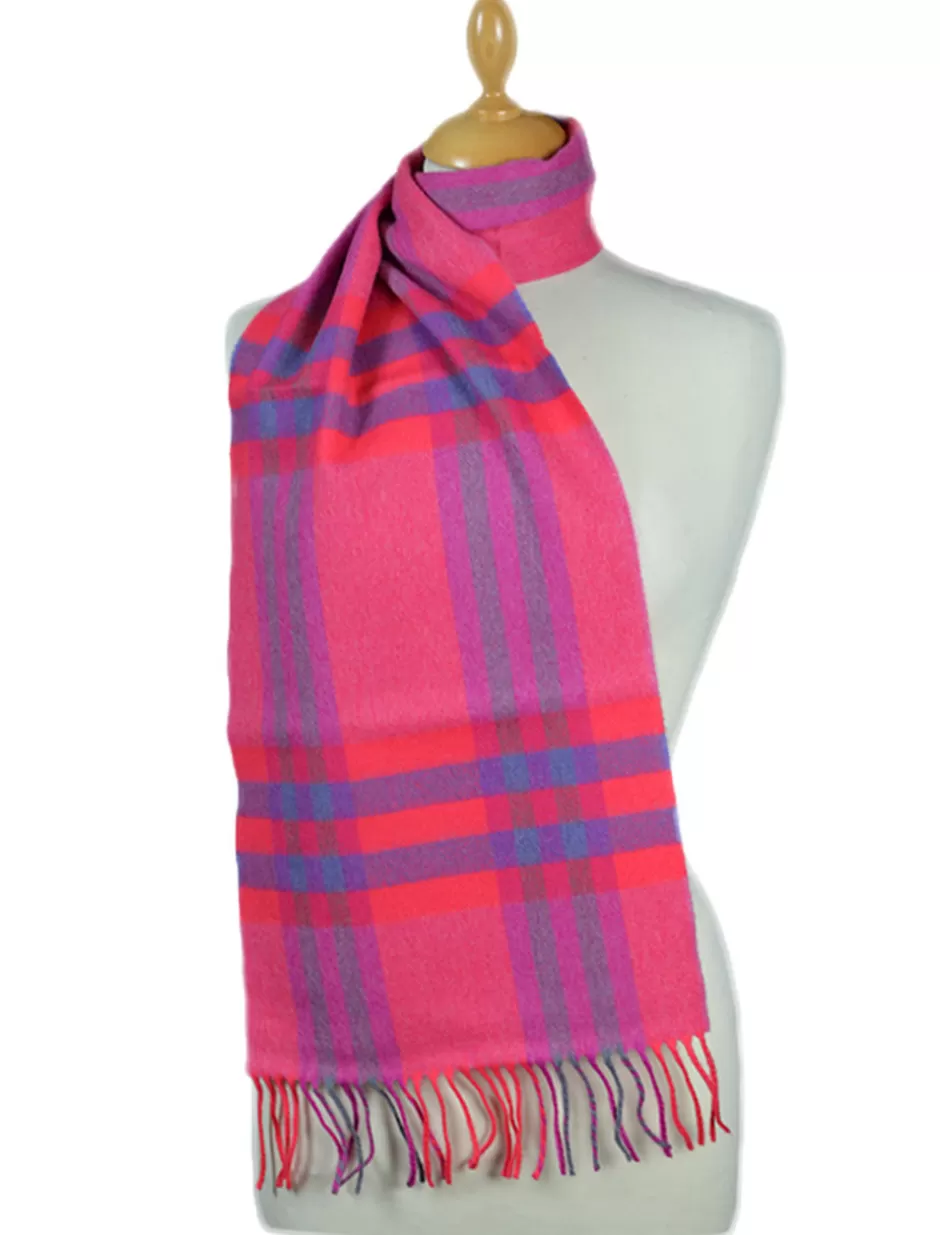 Plaid & Tartan Scarves<Glenaran Fine Merino Plaid Scarf - Fuchsia Pink