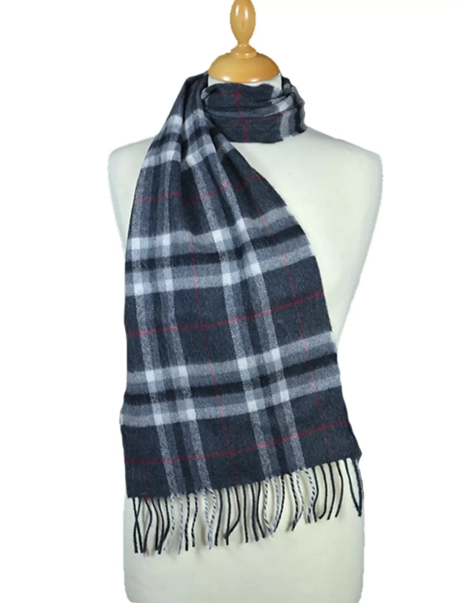 Plaid & Tartan Scarves | Plaid & Tartan Scarves<Glenaran Fine Merino Plaid Scarf - Grey Red