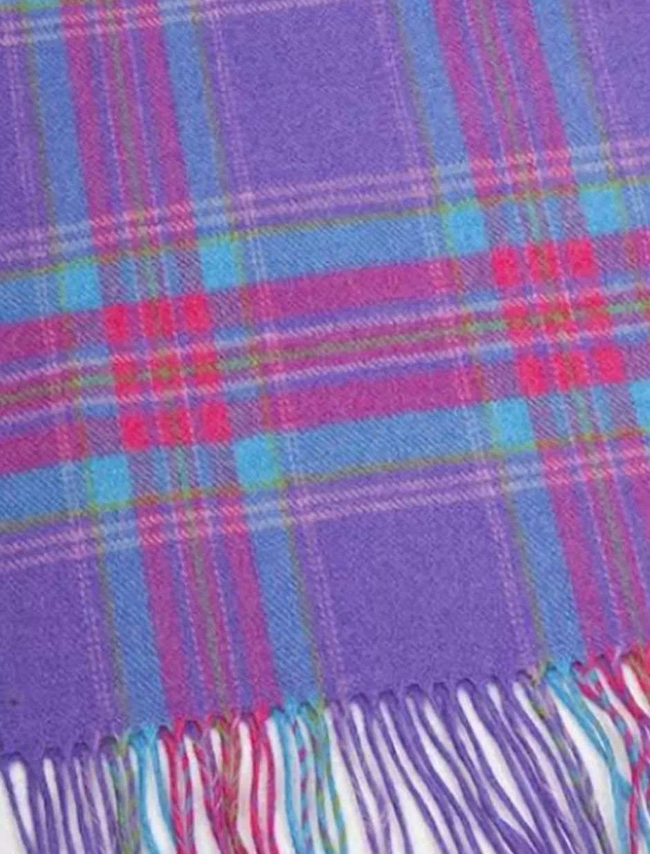 Plaid & Tartan Scarves<Glenaran Fine Merino Plaid Scarf - Purple Blue Pink- DISCONTINUED