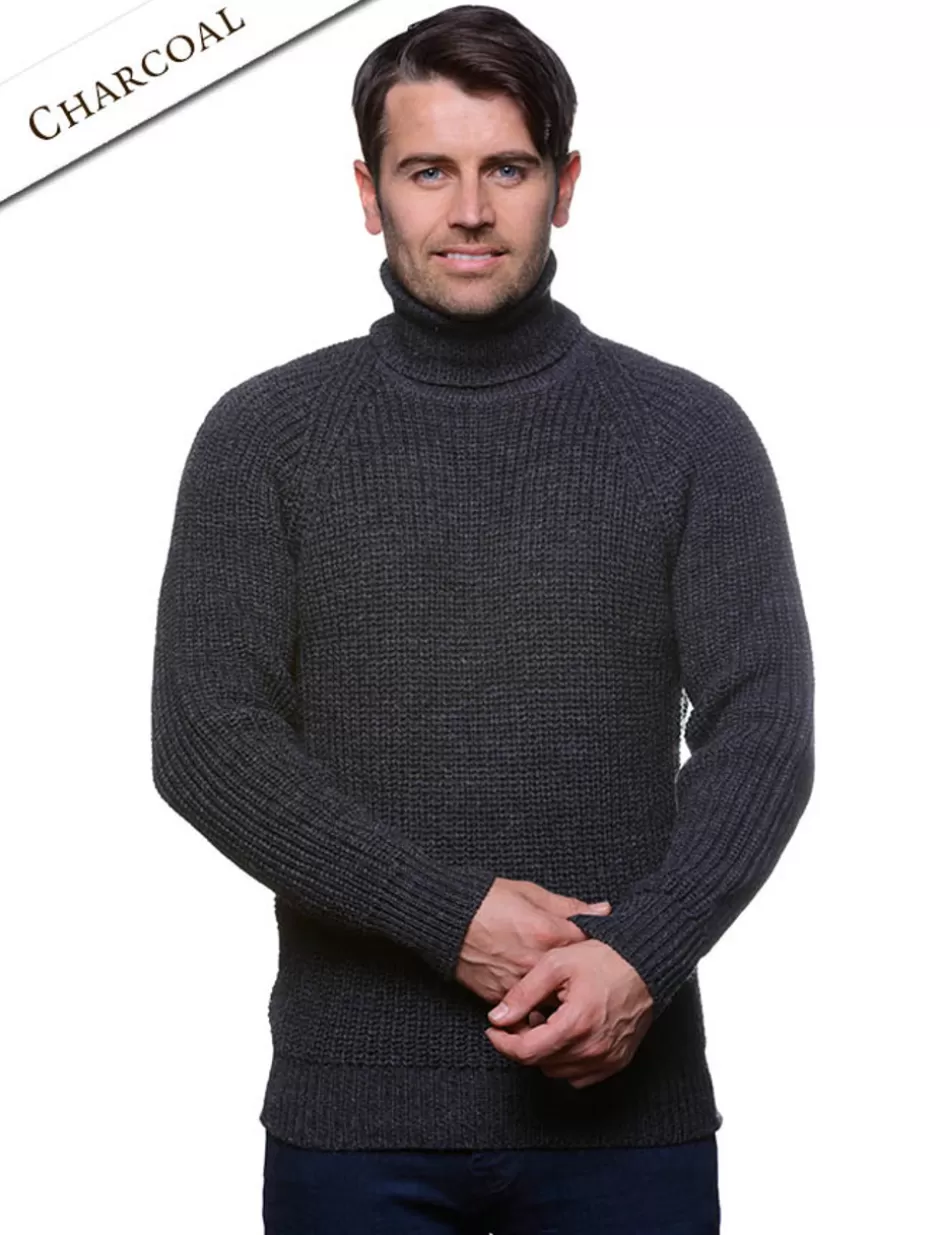 Sweaters<Glenaran Fisherman's Merino Ribbed Turtleneck Sweater