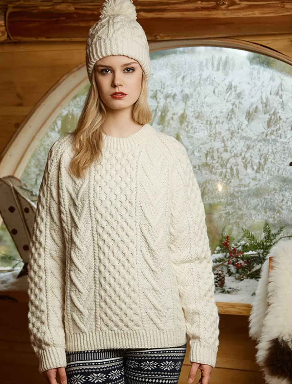 Sweaters<Glenaran Hand-knit Chevron Stitch Sweater