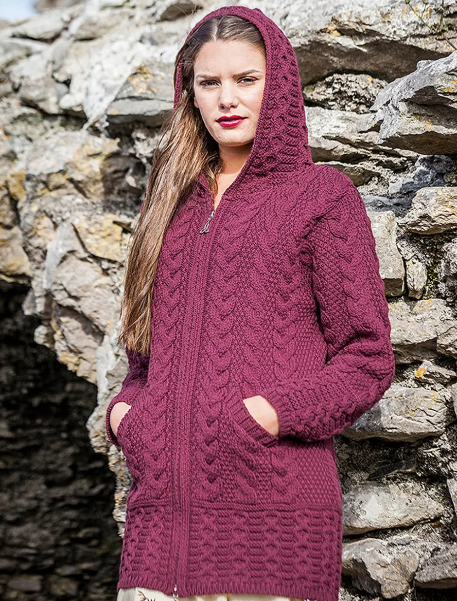 Cardigans, Jackets & Coatigans<Glenaran Hooded Coatigan with Celtic Knot Zipper Pull