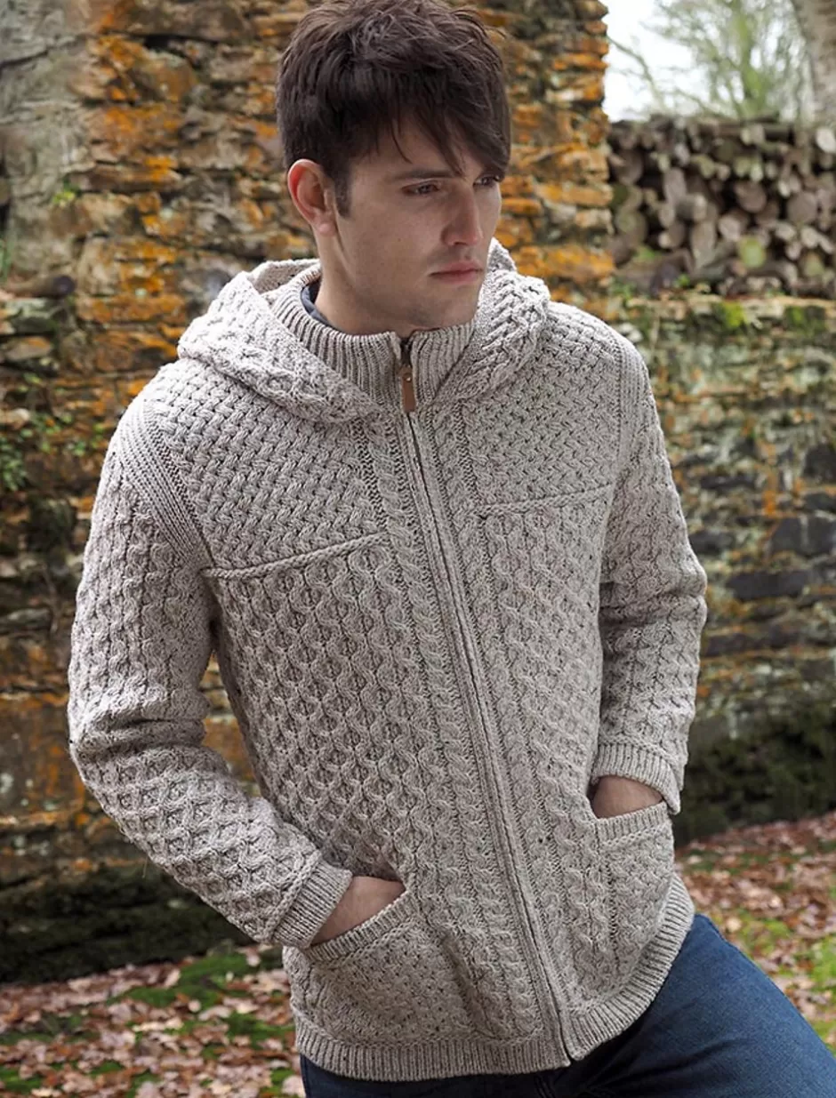 Cardigans, Jackets & Coats<Glenaran Hooded Merino Aran Jacket