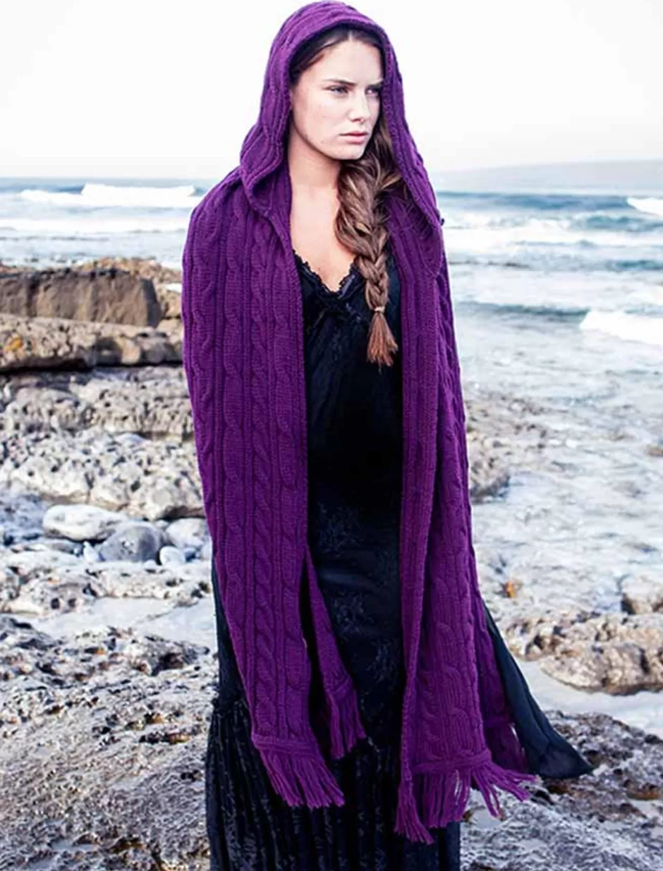 Knitted Wool Scarves | Ponchos, Capes & Shawls<Glenaran Hooded Scarf Shawl