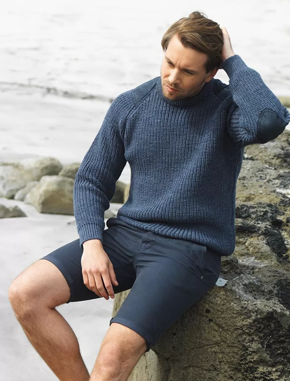 Sweaters<Glenaran Irish Fishermans Ribbed Sweater with Patches