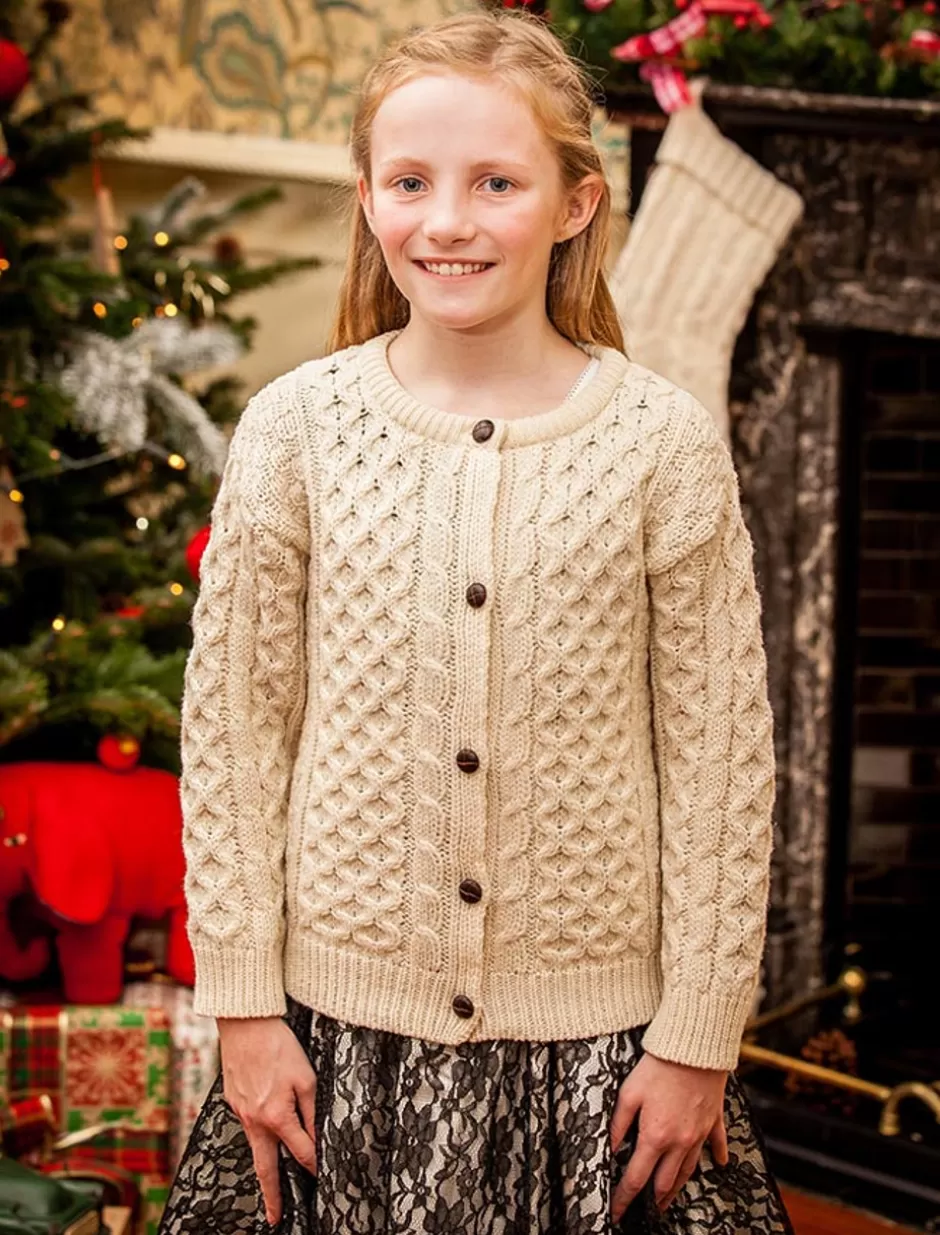 Sweaters, Cardigans & Jackets<Glenaran Kid's Traditional Aran Merino Wool Cardigan