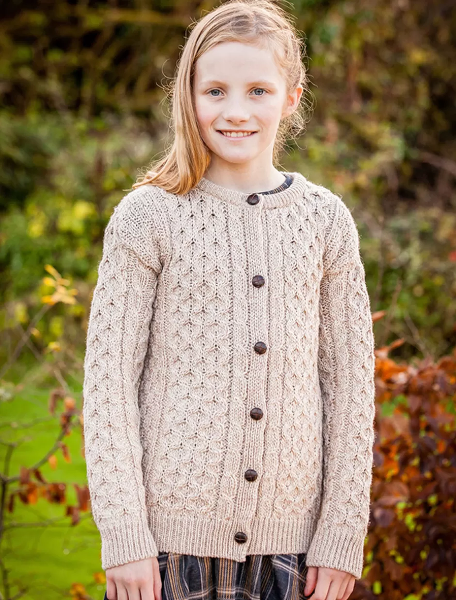 Sweaters, Cardigans & Jackets<Glenaran Kid's Traditional Aran Merino Wool Cardigan