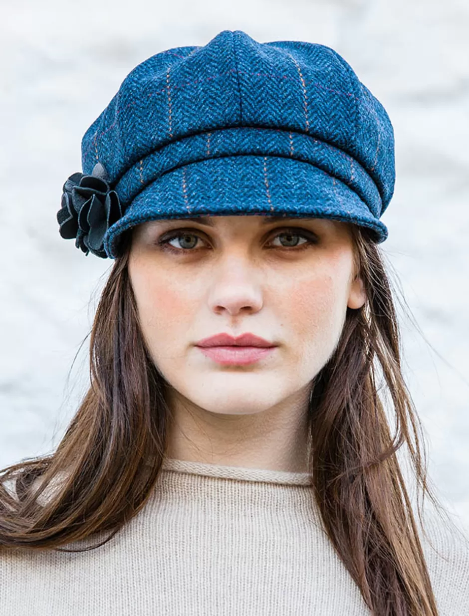 Caps & Hats<Glenaran Ladies Tweed Newsboy Hat - Denim