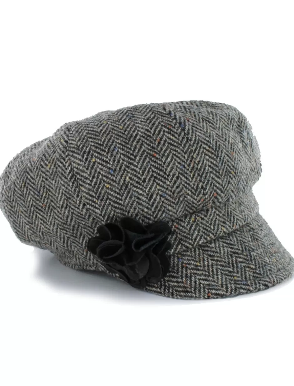 Caps & Hats<Glenaran Ladies Tweed Newsboy Hat - Grey