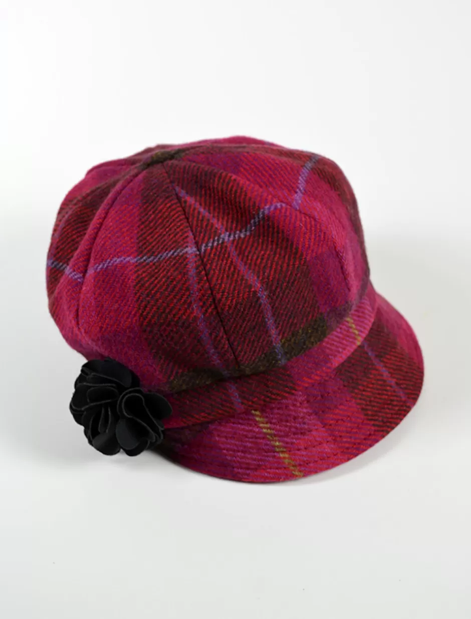 Caps & Hats<Glenaran Ladies Tweed Newsboy Hat - Pink Plaid