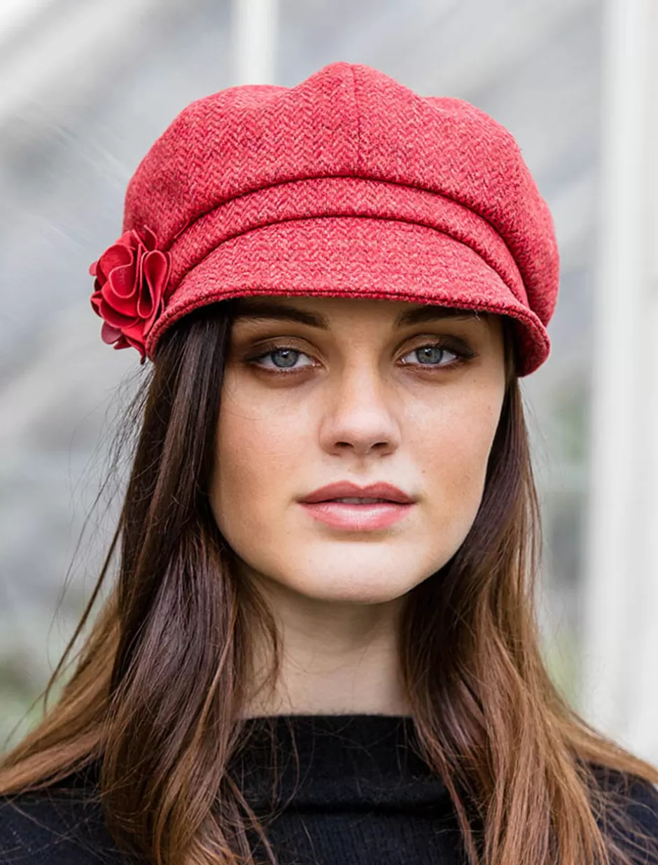 Caps & Hats<Glenaran Ladies Tweed Newsboy Hat - Red