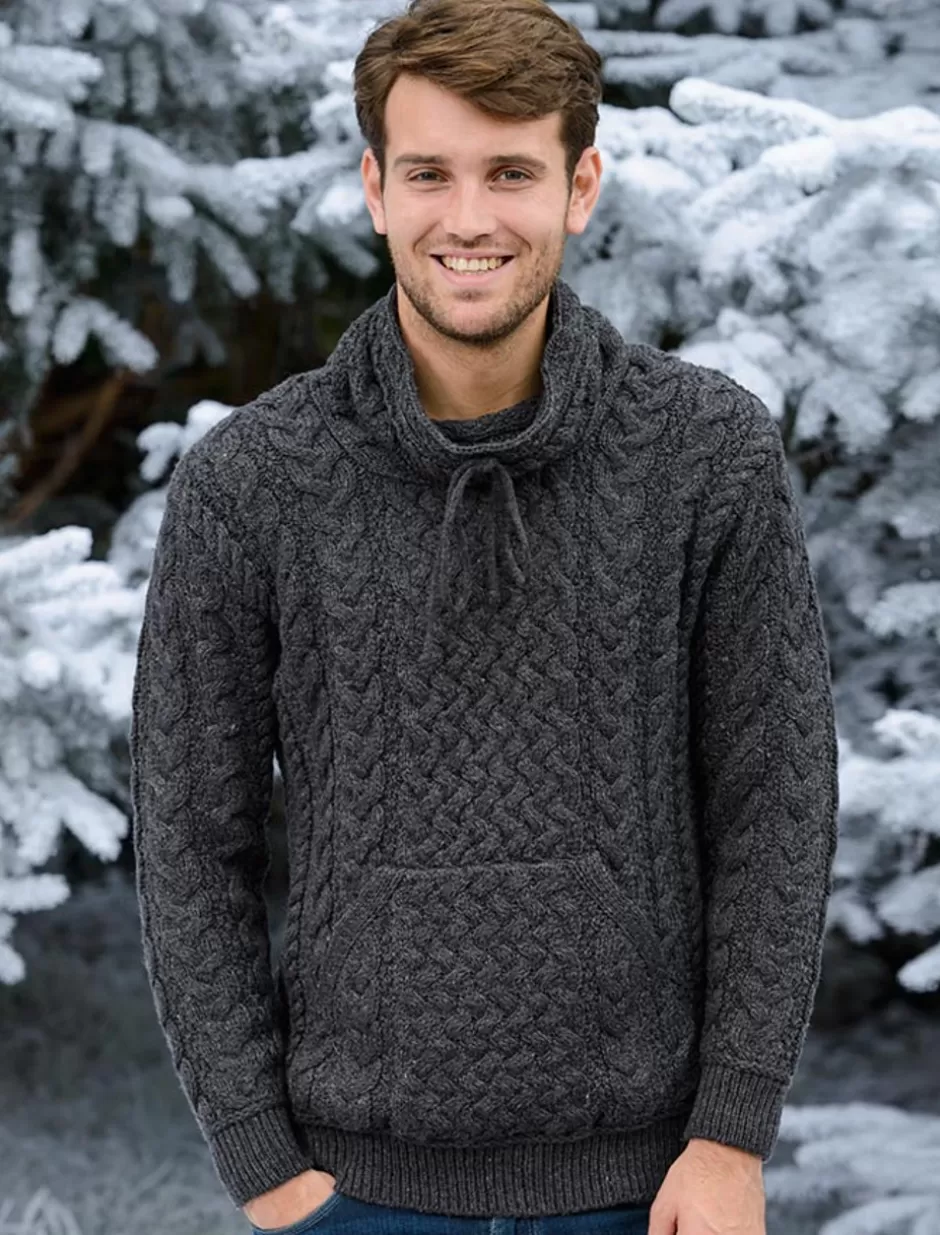 Sweaters<Glenaran Men's Cowl Neck Aran Sweater