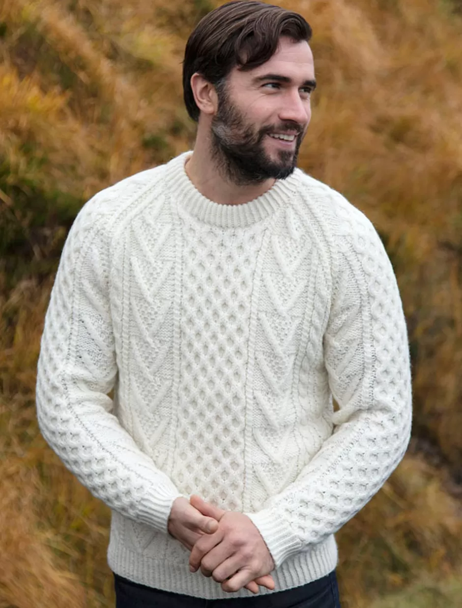 Sweaters<Glenaran Mens Hand-knit Chevron Stitch Sweater