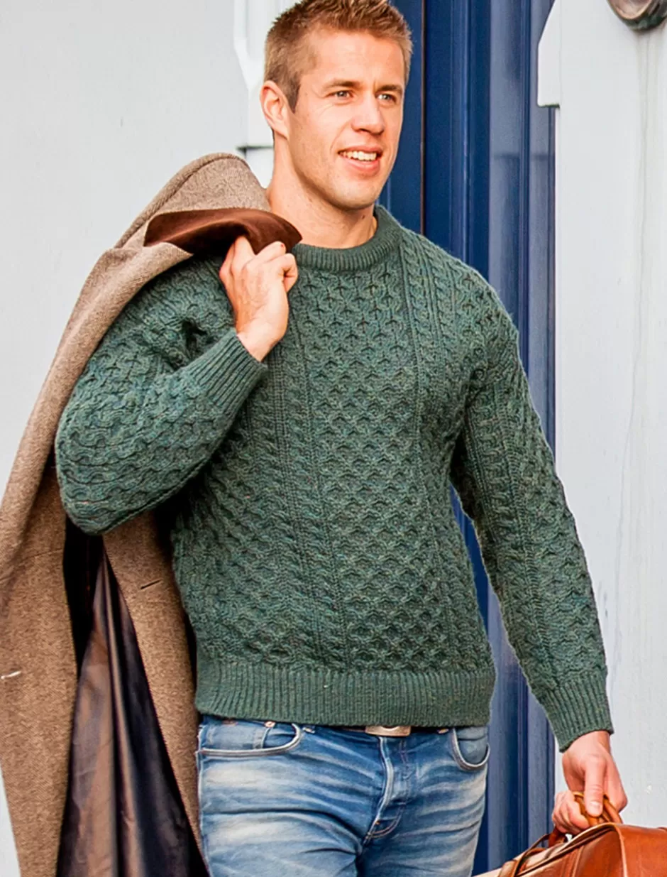 Sweaters<Glenaran Mens Heavyweight Traditional Aran Wool Sweater