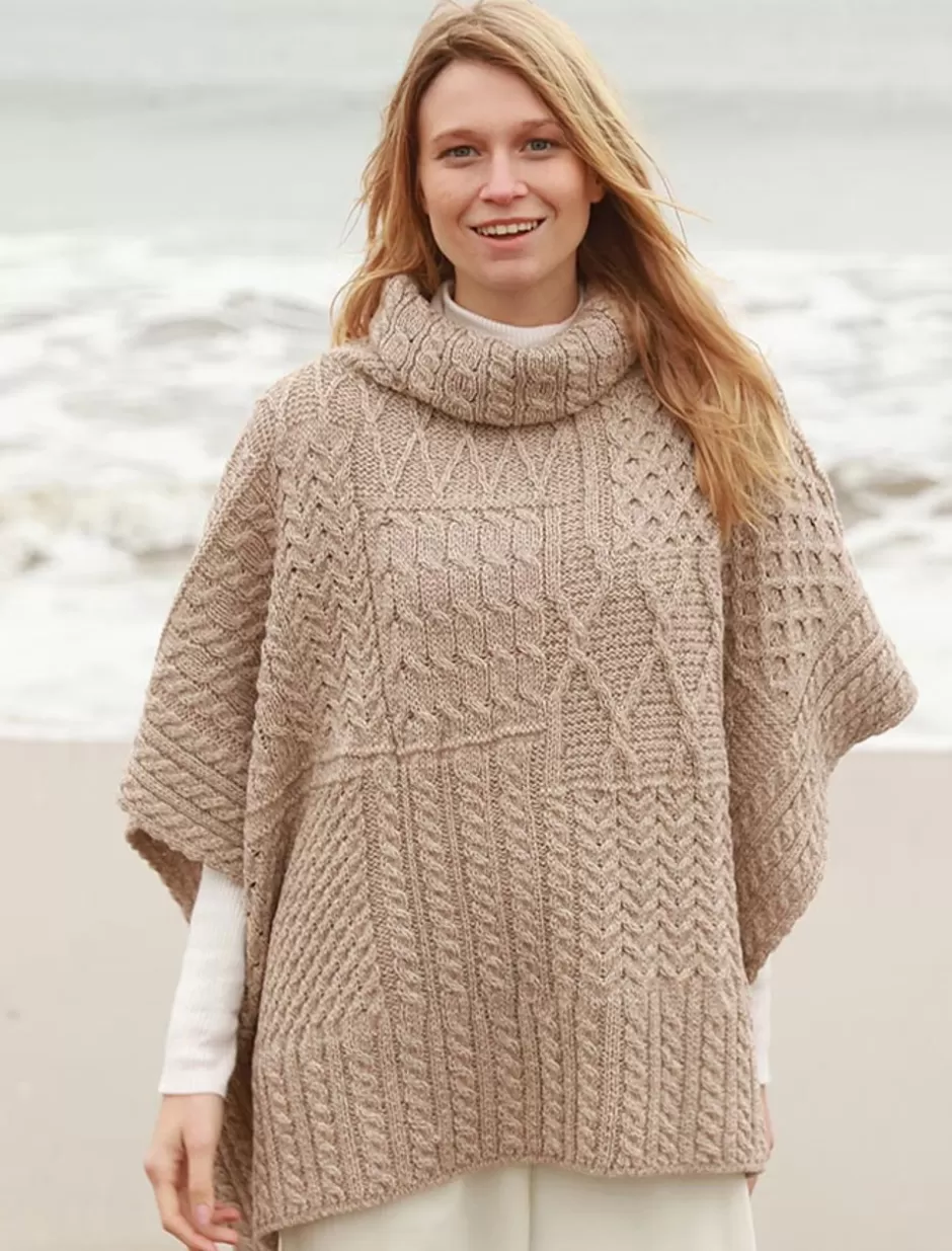 Ponchos, Capes & Shawls<Glenaran Merino Wool Patchwork Poncho with Collar