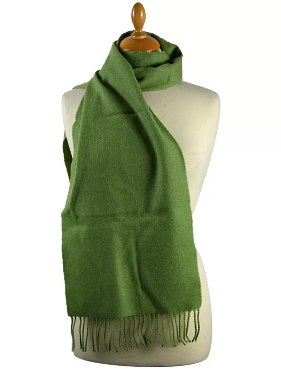 Plaid & Tartan Scarves | Lambswool Scarves<Glenaran Narrow Lambswool Checked Scarf - Apple Green