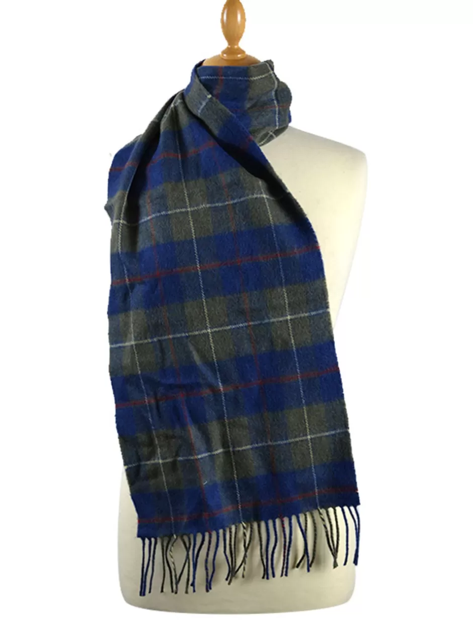 Plaid & Tartan Scarves | Lambswool Scarves<Glenaran Narrow Lambswool Checked Scarf - Blue Olive Plaid