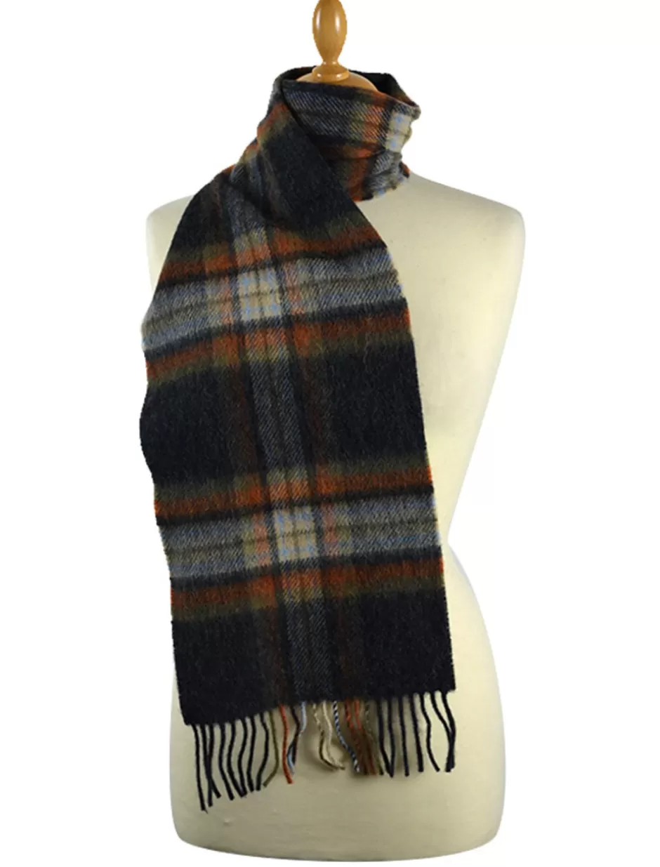 Plaid & Tartan Scarves | Plaid & Tartan Scarves<Glenaran Narrow Lambswool Checked Scarf - Grey Rust