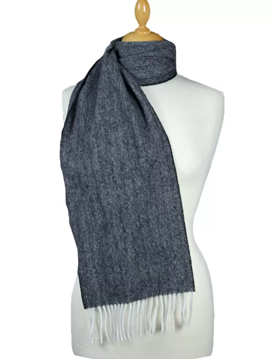 Lambswool Scarves | Lambswool Scarves<Glenaran Narrow Lambswool Scarf - Grey Herringbone