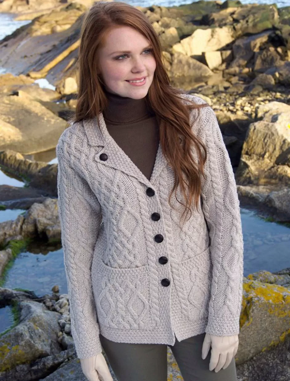 Cardigans, Jackets & Coatigans<Glenaran Revere Button Collar Aran Cardigan