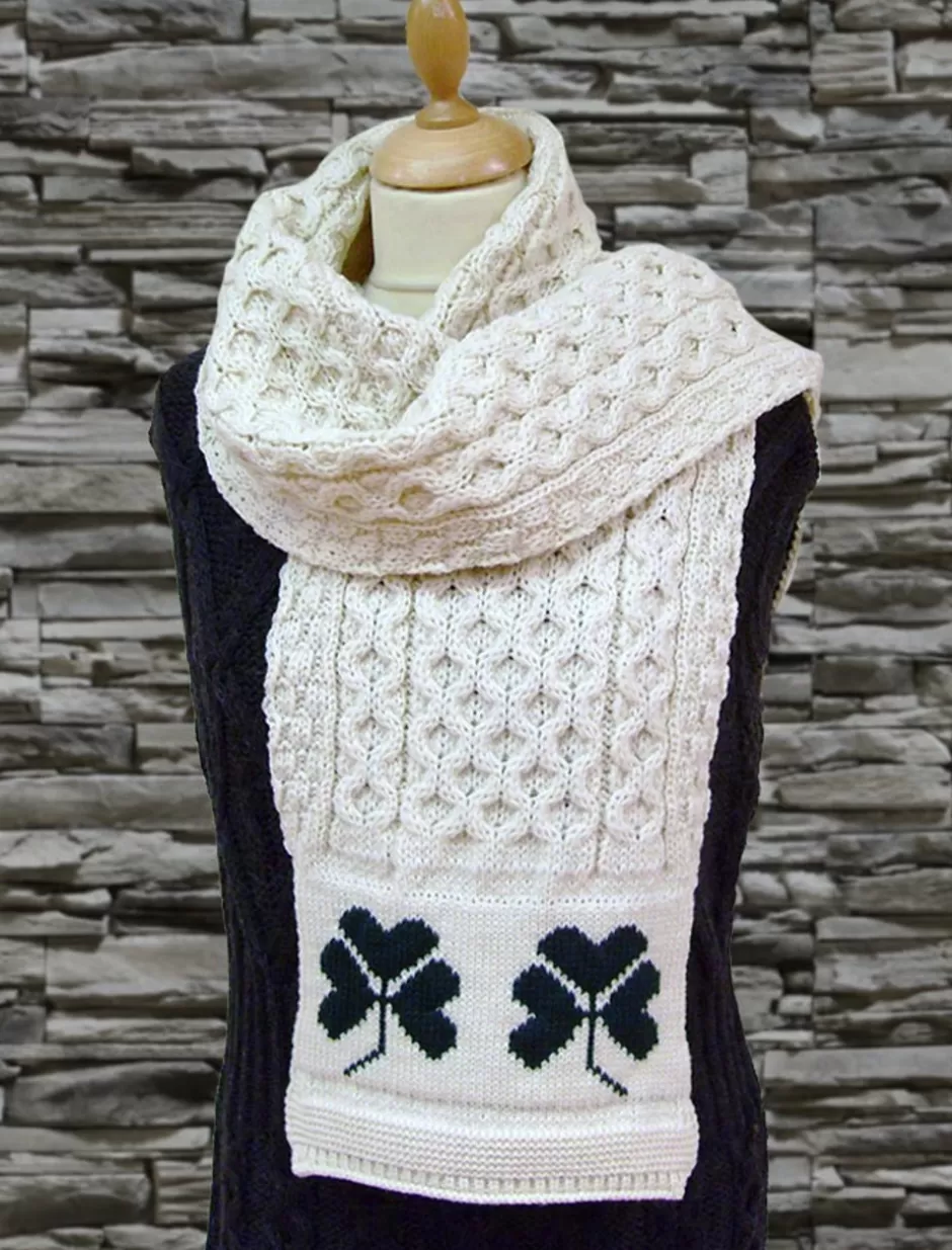 Knitted Wool Scarves | Knitted Wool Scarves<Glenaran Shamrock Merino Wool Scarf