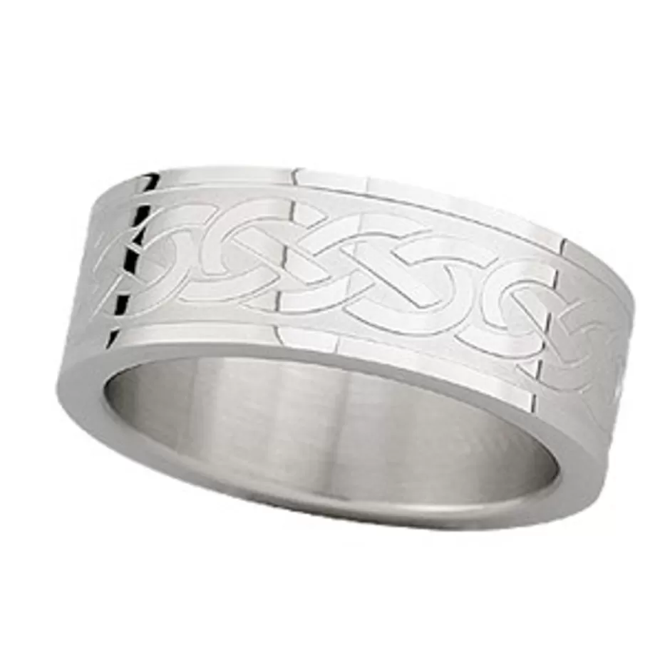 Jewelry | Jewelry<Glenaran Steel Engraved Celtic Knot Ring