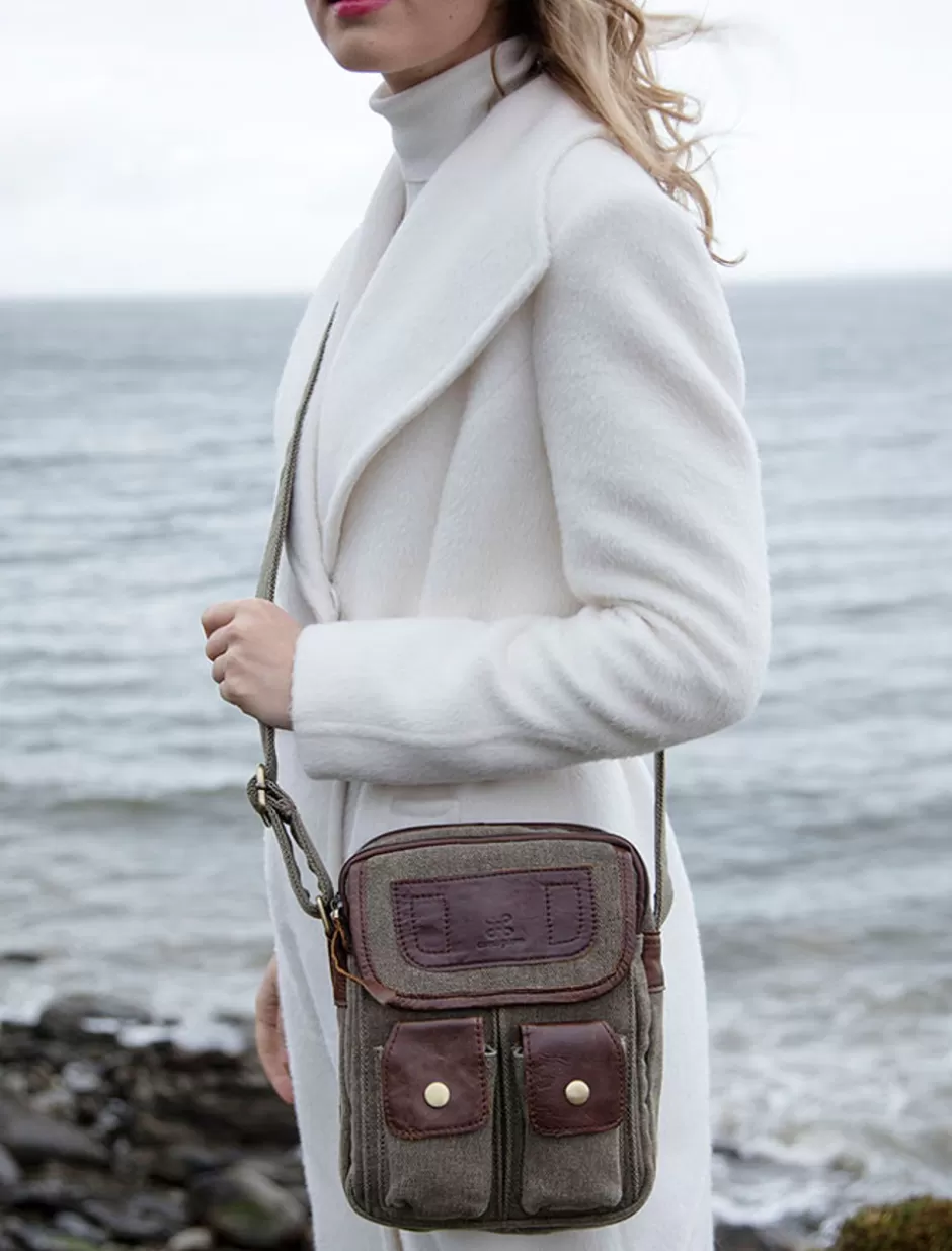 Bags And Satchels | Bags And Satchels<Glenaran Traditional Tweed & Leather Double Pocket Bag