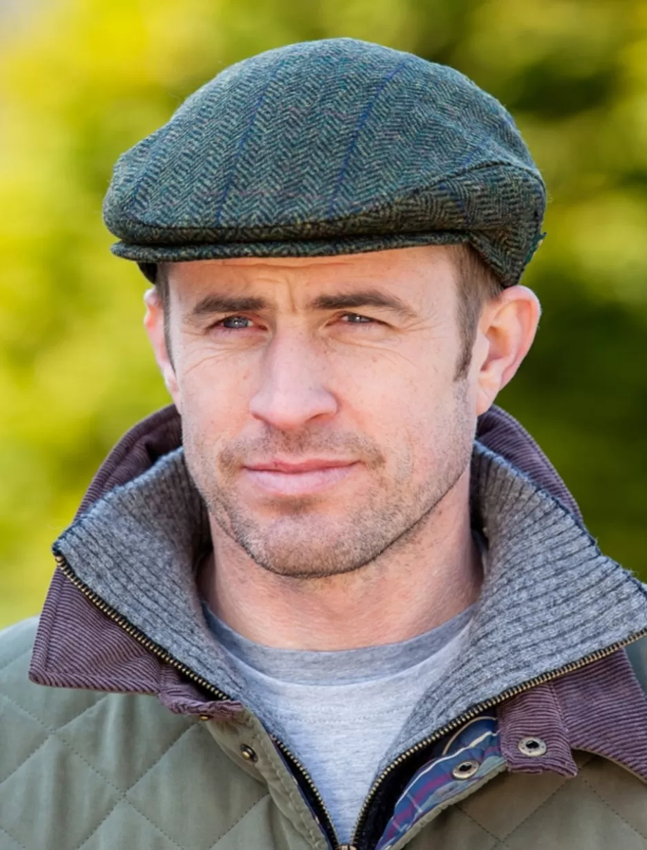 Irish Flat Caps<Glenaran Trinity Tweed Flat Cap - Forest Green