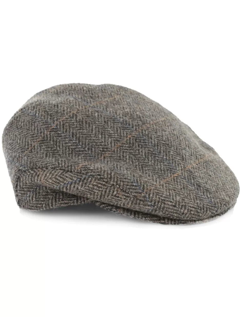 Irish Flat Caps<Glenaran Trinity Tweed Flat Cap - Grey with Tan