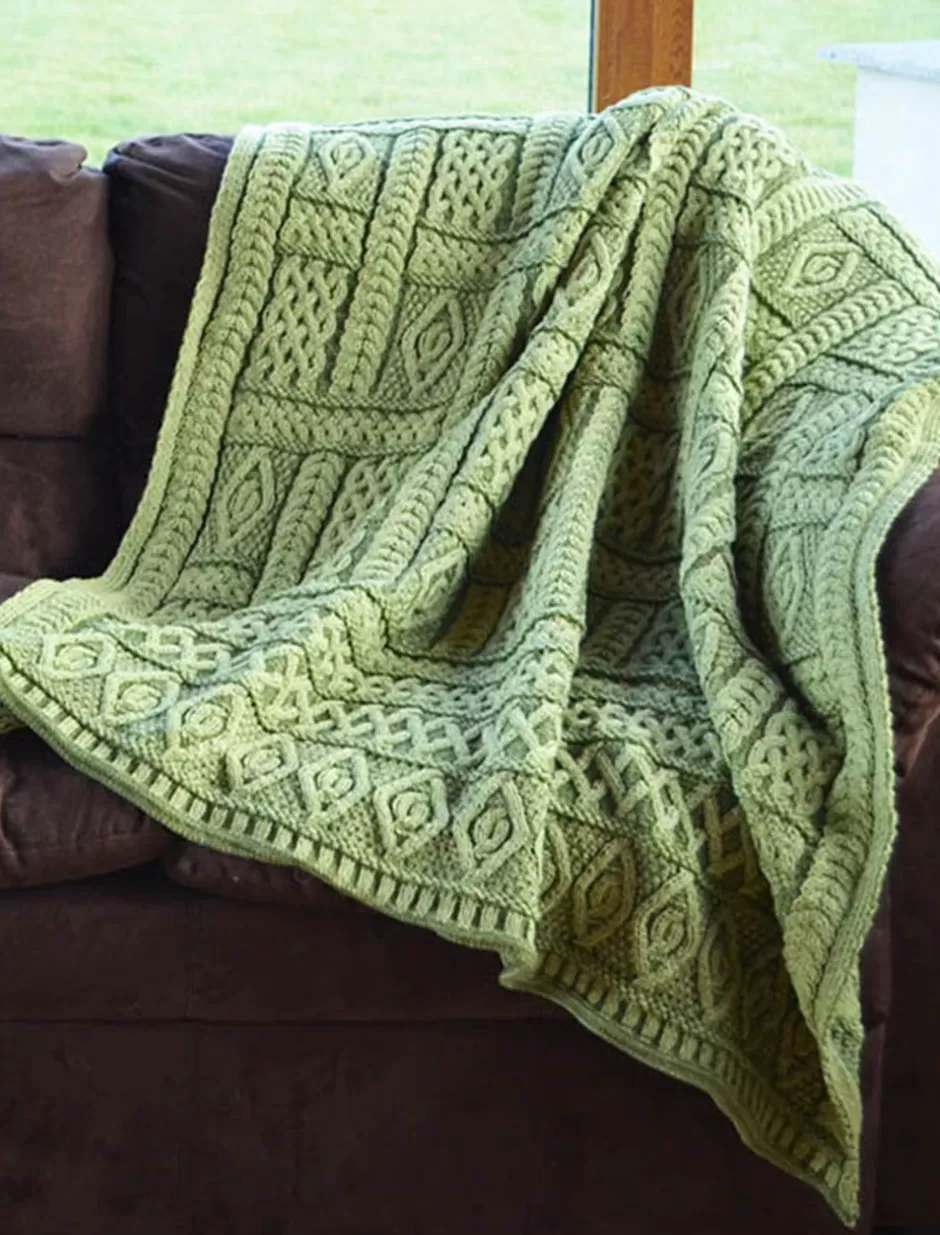 Knitted Wool Throws<Glenaran Two-Tone Aran Pleated Throw