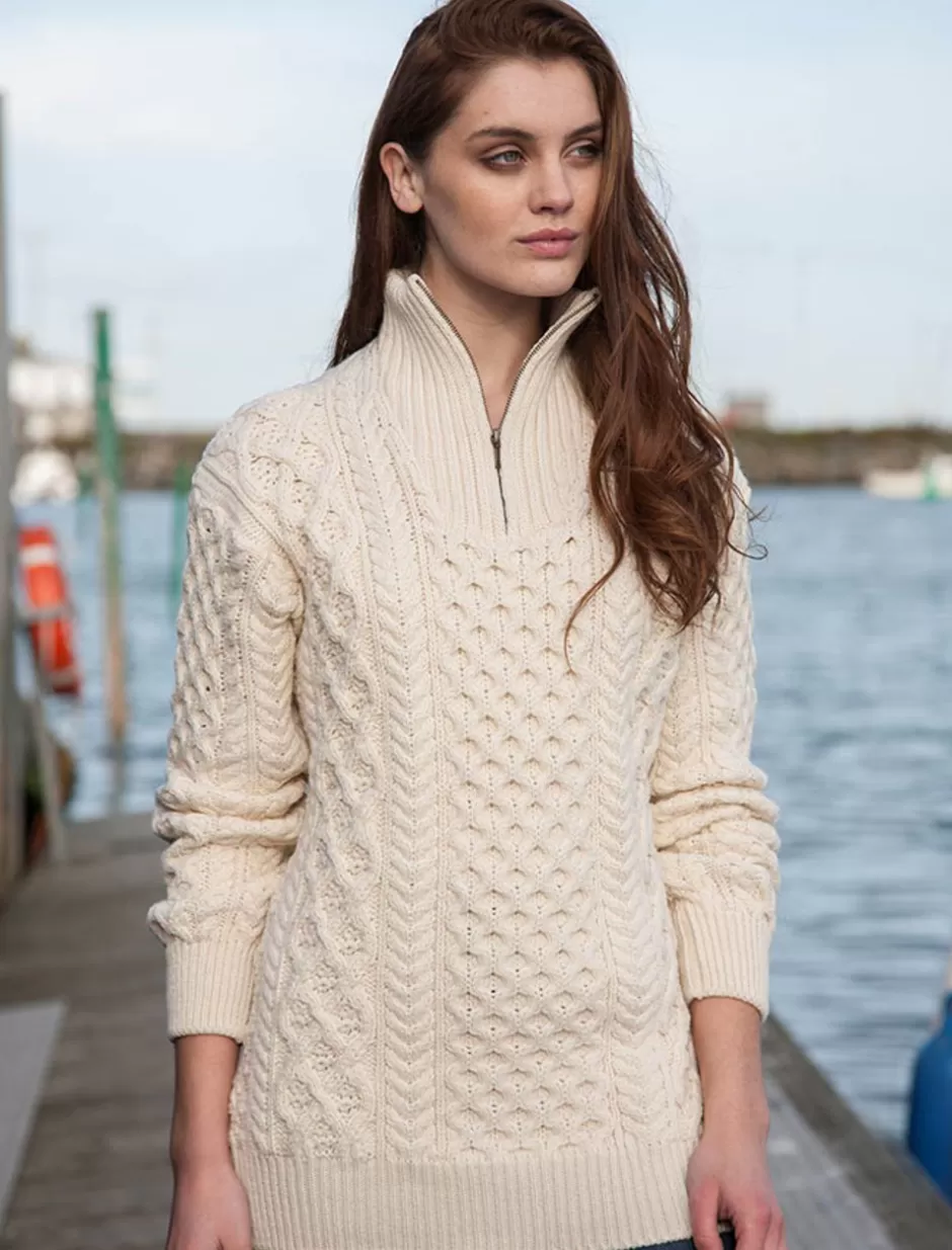 Sweaters<Glenaran Womens Heavyweight Merino Wool Aran Troyer