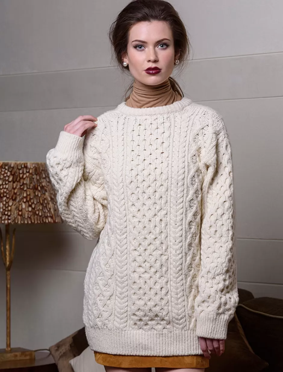 Sweaters<Glenaran Women's Oversized Wool Cashmere Aran Sweater