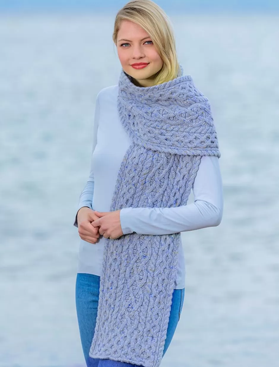 Knitted Wool Scarves<Glenaran Women's Wool Cashmere Aran Honeycomb Scarf