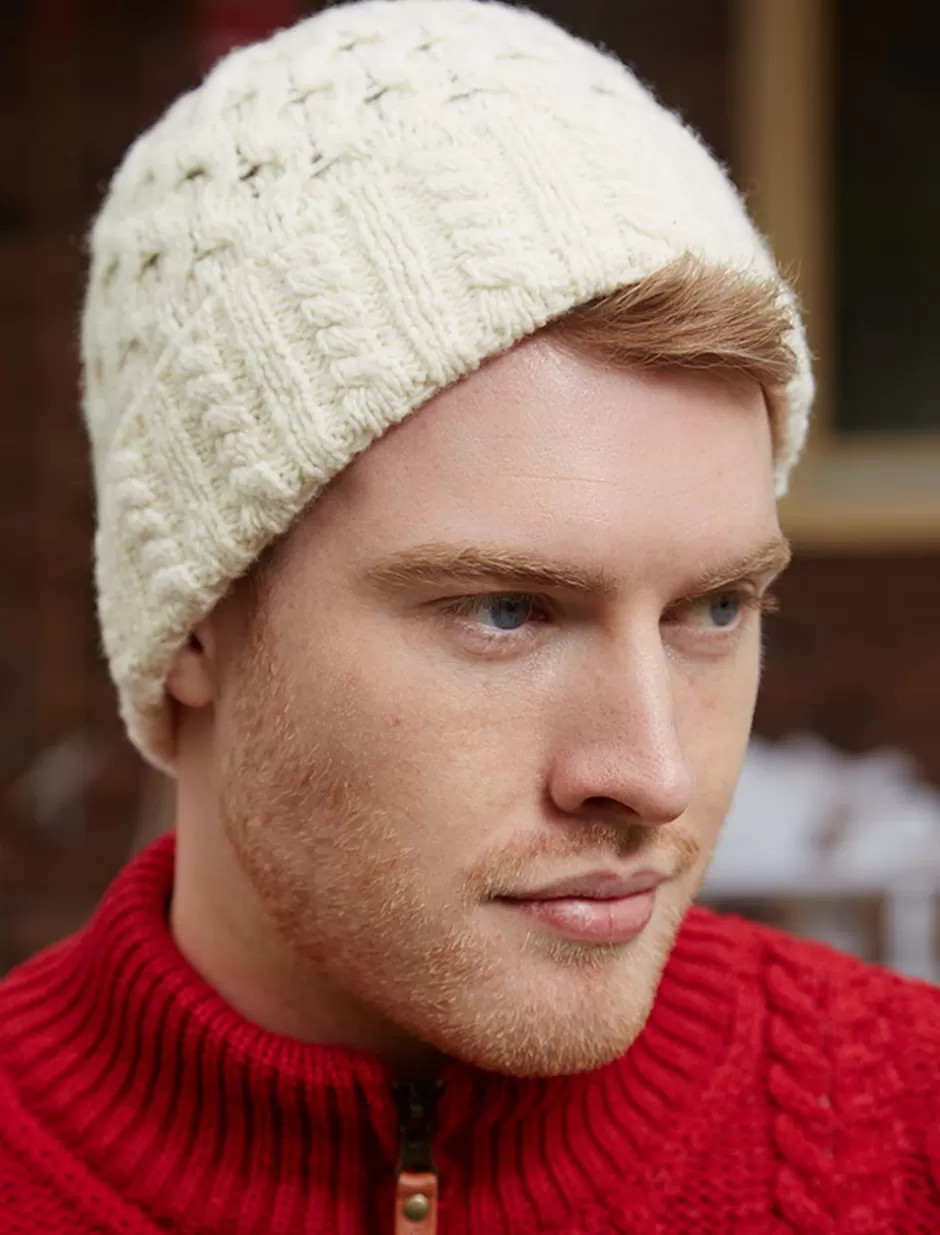 Irish Wool Hats<Glenaran Wool Cashmere Aran Honeycomb Hat