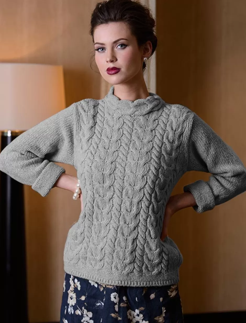 Sweaters<Glenaran Wool Cashmere Aran Horseshoe Cable Sweater